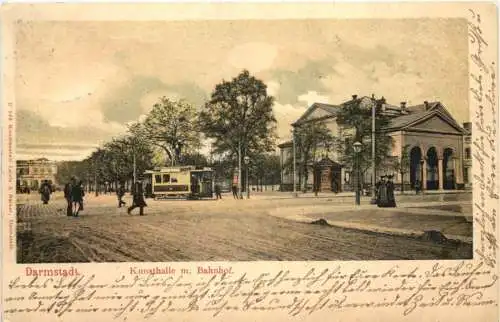 Darmstadt - Kunsthalle mit Bahnhof -733988