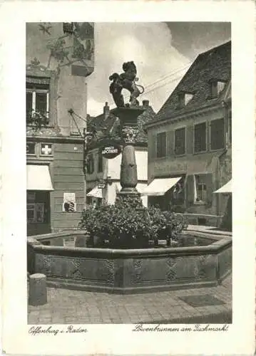 Offenburg in Baden - Löwenbrunnen am Fischmarkt -734484