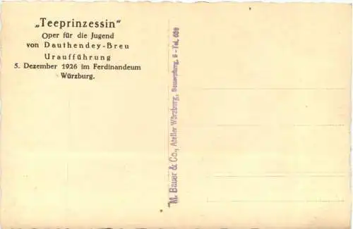 Würzburg - Teeprinzessin Uraufführung 1926 -734454