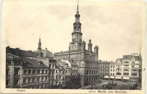 Posen - Alter Markt mit Rathaus -735126