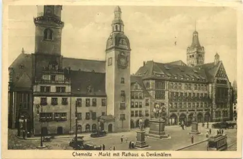 Chemnitz - Mart mit Rathaus -735298