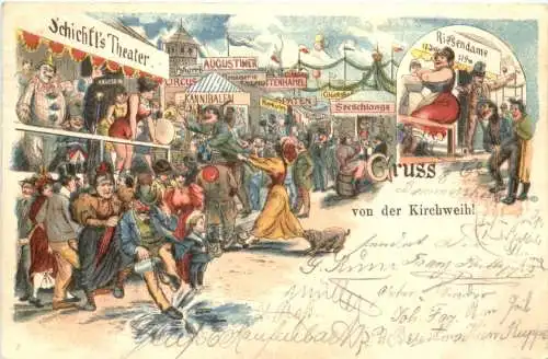 Gruss von der Kirchweih - Litho - Jahrmarkt -735624