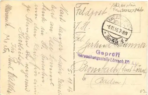 WW1 Offiziersaal - Feldpost -735798