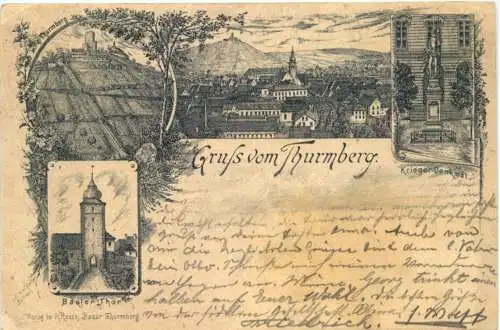 Gruss vom Thurmberg - Litho Vorläufer 1891 - Karlsruhe -735874