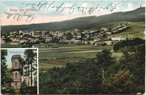 Gruss aus Walddorf in Sachsen - Reliefkarte -736392