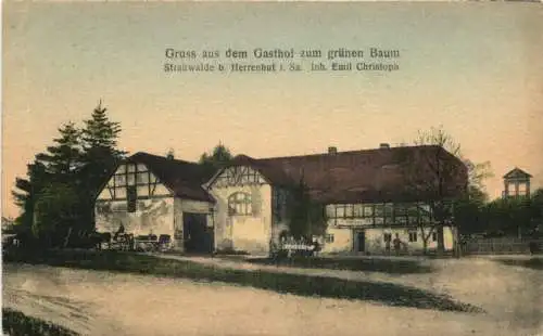 Strahwalde - Herrnhut - Gruss aus dem Gasthof zum grünen Baum -736636