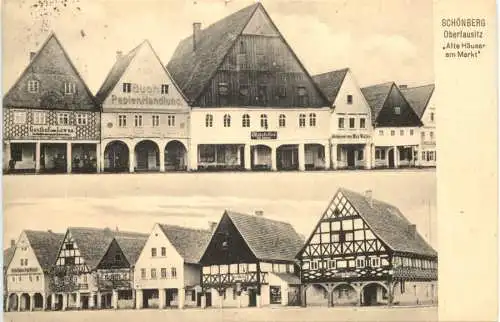 Schönberg Oberlausitz - Schlesien - Alte Häuser am Markt -736756