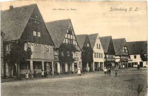 Schönberg Oberlausitz - Schlesien - Alte Häuser am Markt -736744