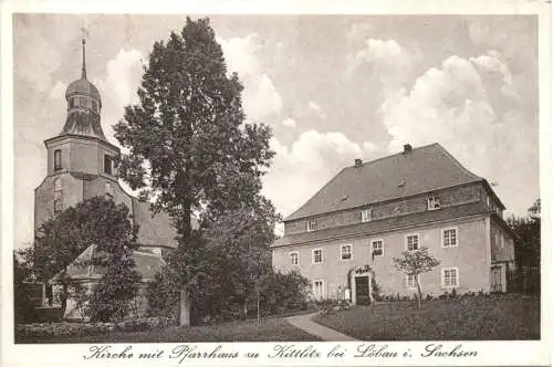Kittlitz bei Löbau - Kirche mit Pfarrhaus -737752