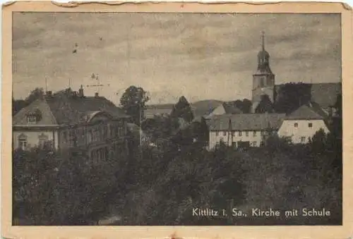 Kittlitz bei Löbau - Kirche mit Schule -737772
