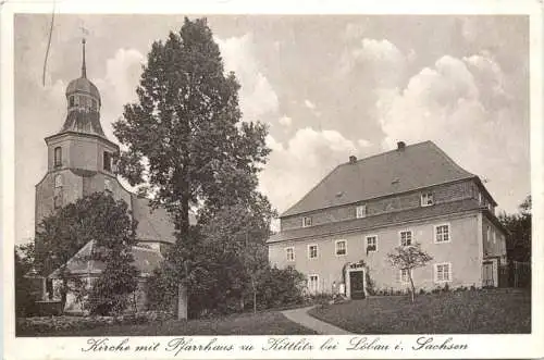 Kittlitz bei Löbau - Kirche mit Pfarrhaus -737750