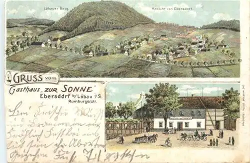 Ebersdorf - Gasthaus zur Sonne - Löbau - Litho -738262