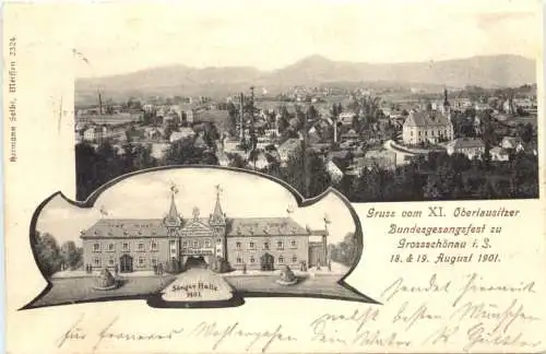Grossschönau - Gruss vom XI Oberlausitzer Bundesgesangsfest 1901 -738764