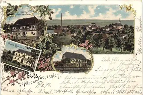 Gruss aus Nieder-Cunnersdorf bei Löbau - Litho -739120