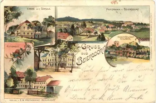 Gruss aus Beiersdorf Oberlausitz - Litho -739552