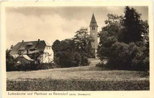 Beiersdorf Oberlausitz - Lutherkirche und Pfarrhaus -739656