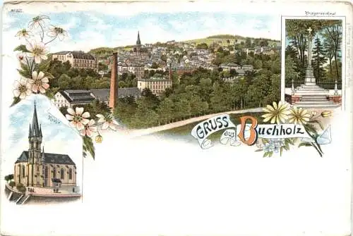Gruss aus Buchholz in Sachsen - Litho -739454