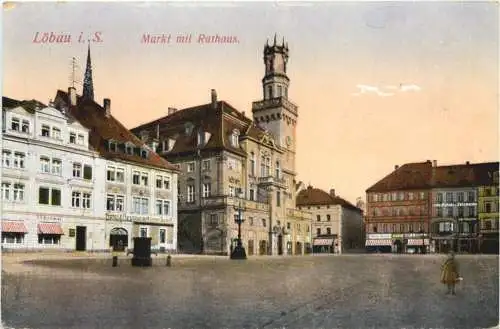 Löbau in Sachsen - Markt mit Rathaus -739830