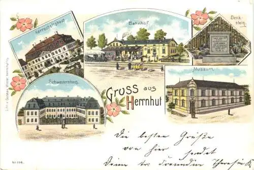 Gruss aus Herrnhut in Sachsen - Litho -740292