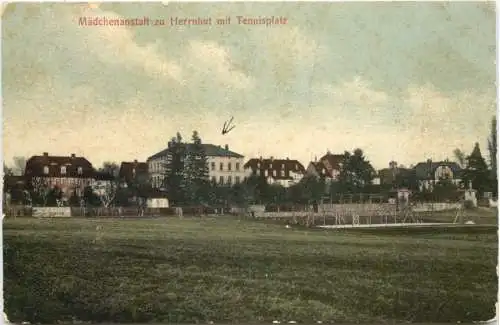 Herrnhut in Sachsen - Mädchenanstalt mit Tennisplatz -740508