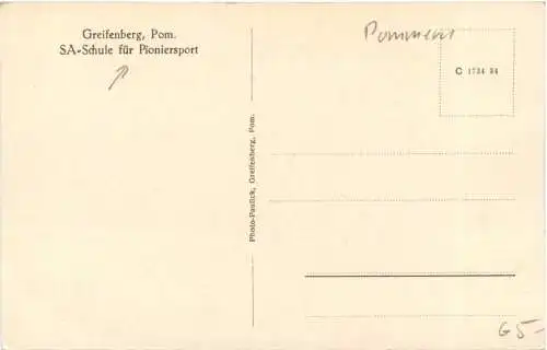 Greifenberg Pommern - SA-Schule für Pioniersport -741042