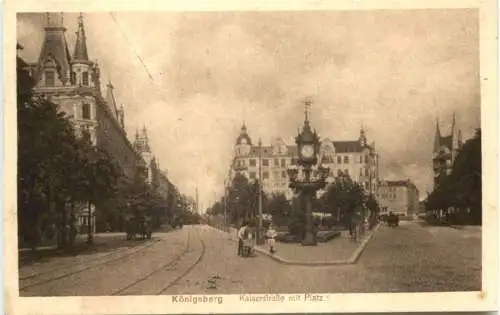 Ostpreussen - Königsberg - Kaiserstraße mit Platz -741254