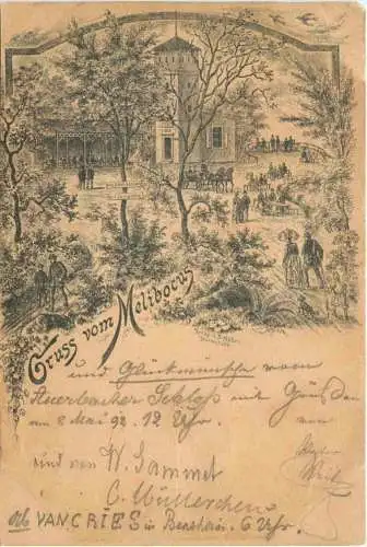 Gruss vom Melibocus - Vorläufer 1892 - Zwingenberg -742456