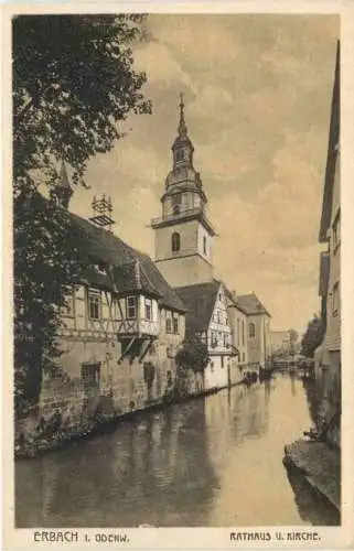 Erbach im Odenwald - Rathaus mit Kirche -742468