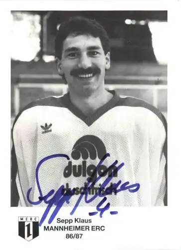 Eishockey - Mannheimer ERC - Sepp Klaus mit Autogramm -742740