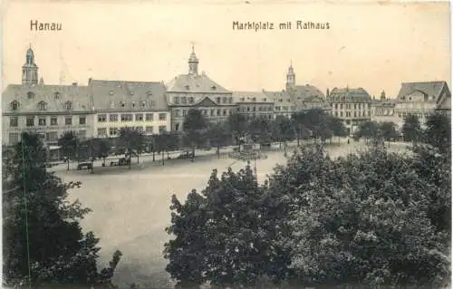 Hanau am Main - Marktplatz mit Rathaus -744352