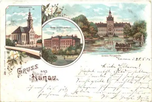 Gruß aus Hanau am Main - Litho -744522