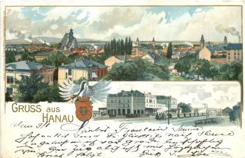 Gruß aus Hanau am Main - Litho -744516