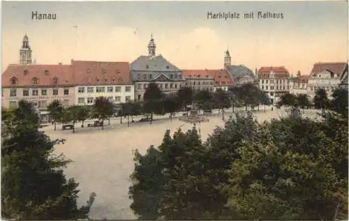 Hanau am Main - Marktplatz mit Rathaus -744452