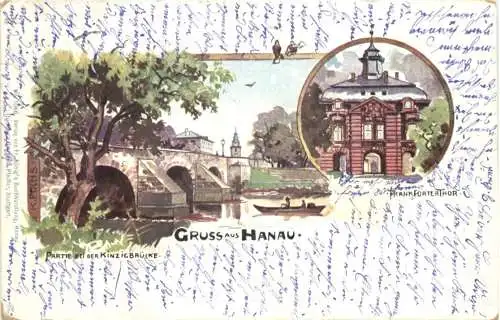 Gruss aus Hanau am Main - Partie bei der Kinzigbrücke -744544