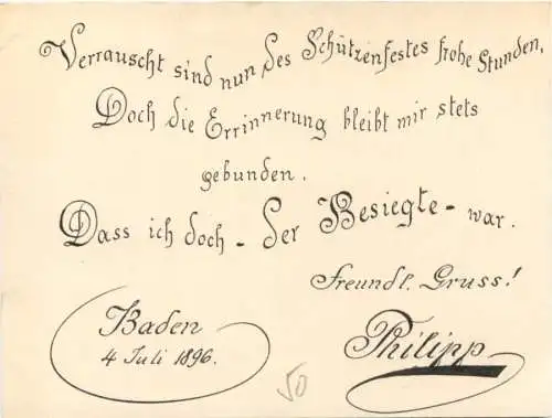 Baden - Carneval Schützenfest 1896 -746362