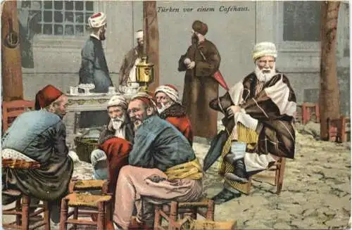 Türken vor einem Cafehaus -746460