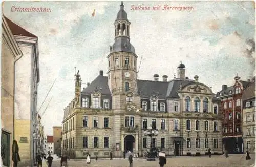 Crimmitschau - Rathaus mit Herrengasse -746756