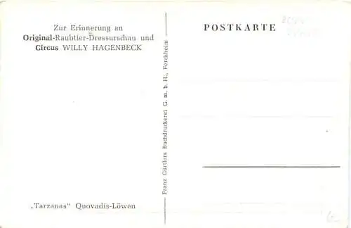 Zirkus - Willy Hagenbecks Raubtiergruppe -750508