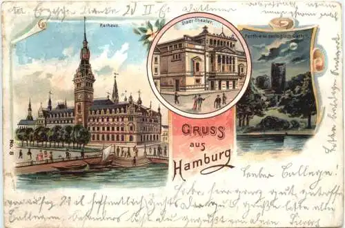 Gruss aus Hamburg - Litho -750392