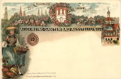 Hamburg - Allg. Gartenbau-Austellung 1897 - Litho -750524