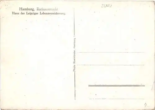 Hamburg - Rathausmarkt - HAus der Leipziger Lebensversicherungl -750432