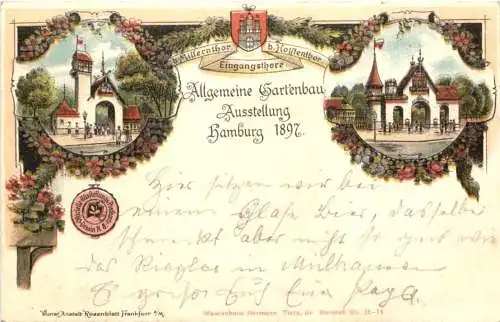 Hamburg - Allg. Gartenbau-Austellung 1897 - Litho -750538