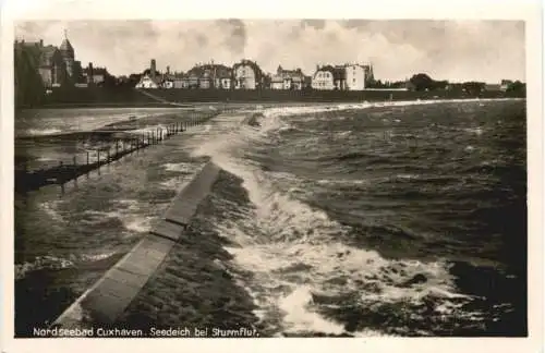 Nordseebad Cuxhaven - Seedeich bei Sturmflut -750840