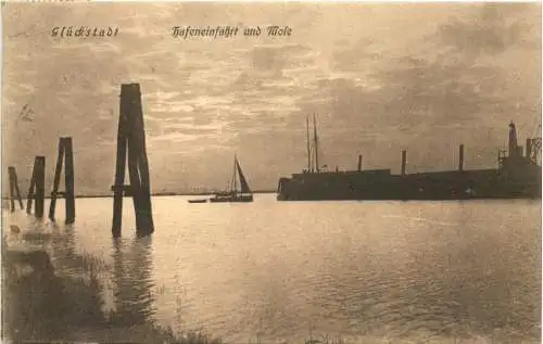 Glückstadt - Hafeneinfahrt und Mole -750898