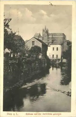 Diez an der Lahn - Schloss von der Aarbrücke -750978