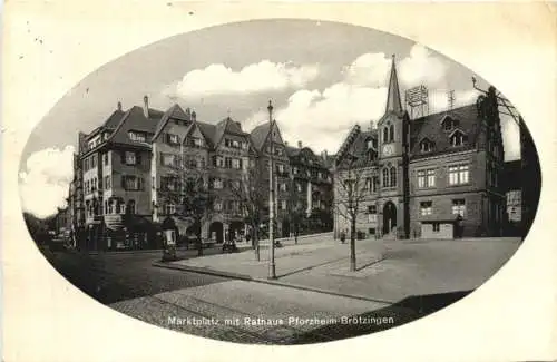 Pforzheim - Marktplatz mit Rathaus Brötzingen -751598