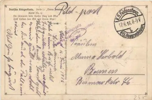WW1 Kriegerkarte - Feldpost -751856