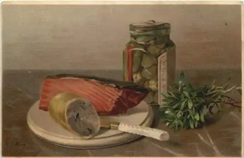 Künstler Ak - Stilleben -751888