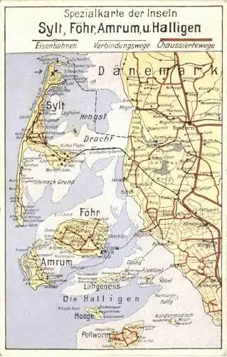 Landkarte Sylt Föhr Amrum Halligen -751958