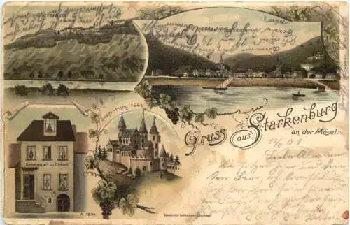 Gruss aus Starkenburg an der Mosel - Litho -752060